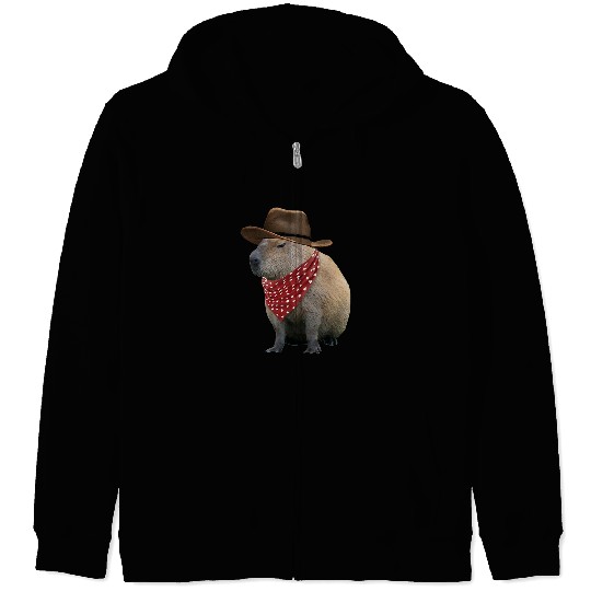 capybaras Mammal Mens Women Kids Cowboy capybaras  Funny Howdy Zip Hoodies