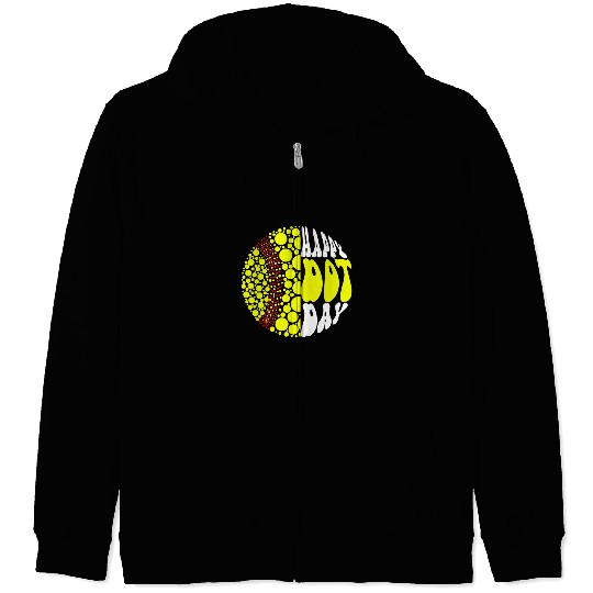 Sport Softball Retro Groovy Softball Ball With Polka Dots Happy Dot Day Boy Zip Hoodies