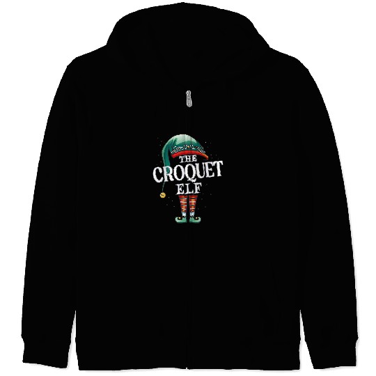 Sport Croquet Elf Christmas Group xmass Pajama Party Zip Hoodies