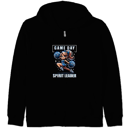Sport Basketball Game Day Spirit Leader Cheerleader Basketball Cheerleading Zip Hoodies