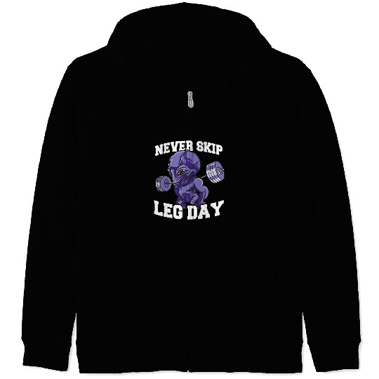 Never Skip Leg Day Funny Workout Gym Coachs Men Bodybuilding Zip Hoodies