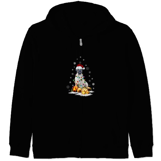 English Mastiff Pet Dog Lights Christmas Matching Family Zip Hoodies