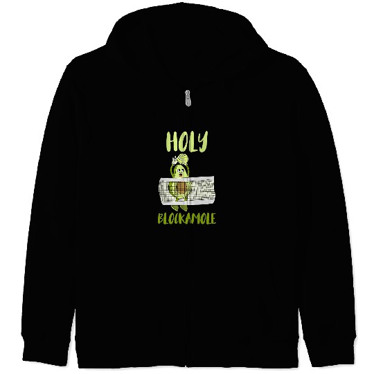 Sport Volleyball Training Avocado Holy Blockamole Volleyball Zip Hoodies