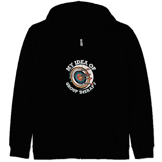 My Idea Of Group Therapy Bow Arrow Club Archery Coach Zip Hoodies