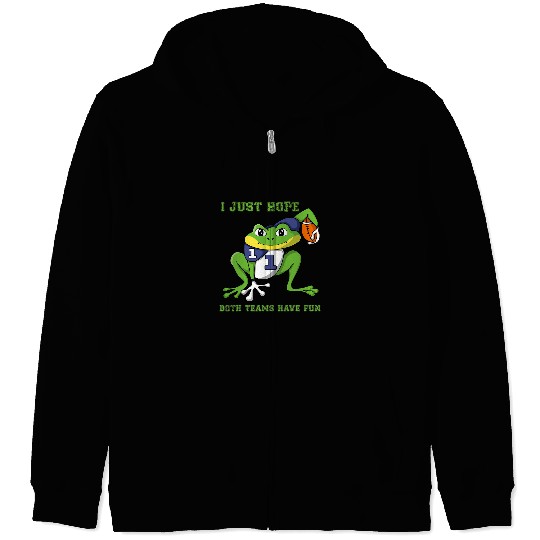 Sport Rugby Frog Gift I Just Hope Both Teams Have Fun Rugby Frog Frog Rugby Zip Hoodies