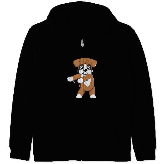 Boston Terrier Pet Dance Flossing Boston Terrier Zip Hoodies