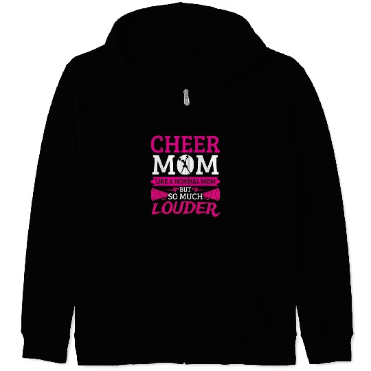Cheerleader Cheer Mom So Much Louder Cheerleading Zip Hoodies