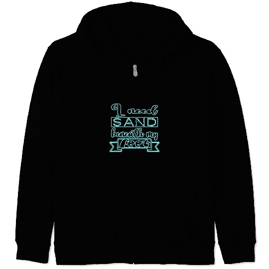 Sport Volleyball I Need Sand Beneath My Feet Beach Ocean Volleyball Blue Zip Hoodies