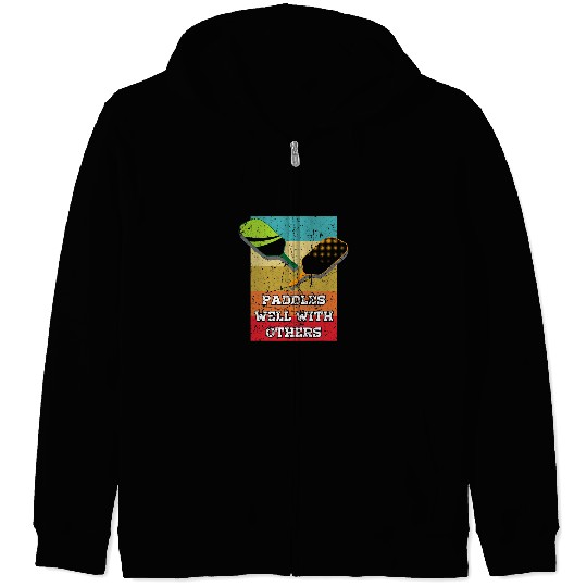 Sport Pickleball Paddle well with others Vintage Pickleballs Pickle Ball Zip Hoodies