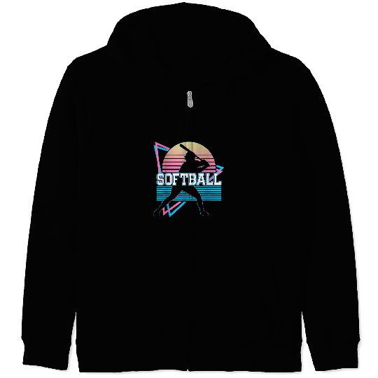 Sport Softball Player Retro softball Coachs softball team Zip Hoodies