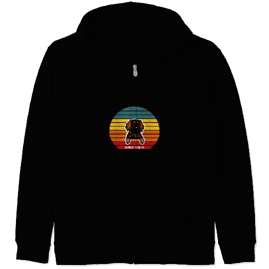 Boykin Spaniel Pet Retro Vintage Colorful Sunset Puppy Dog Zip Hoodies