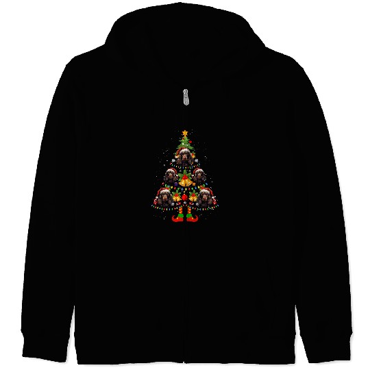 Boykin Spaniel Pet Christmas Tree Gifts Funny Xmas Zip Hoodies