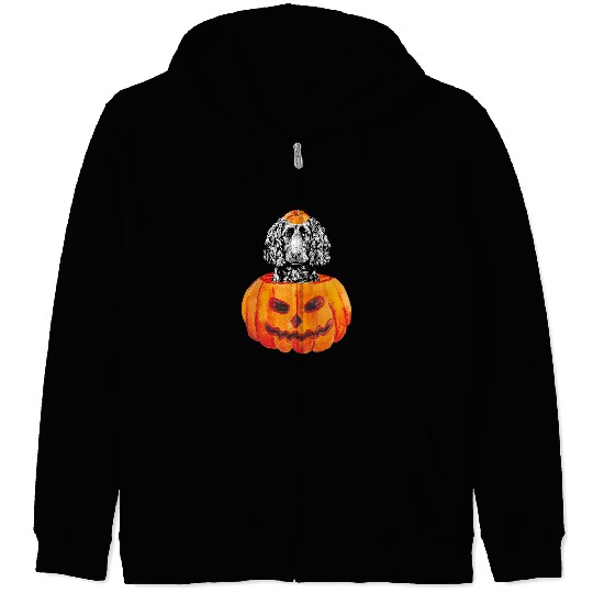 Boykin Spaniel Pet Pumpkin Dog Halloween Zip Hoodies