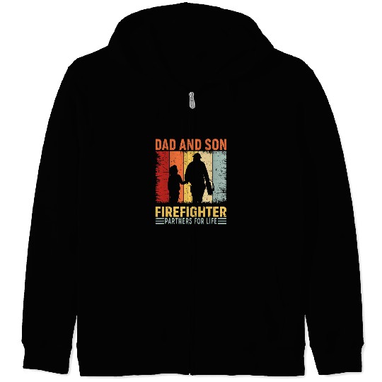 Discover dad and son firefighter partners for life Zip Hoodies