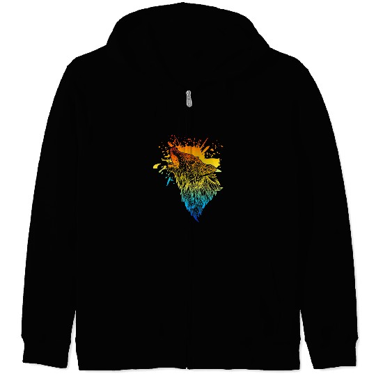 Coyote Mammal A lonely wolfs howls the moon4 Zip Hoodies