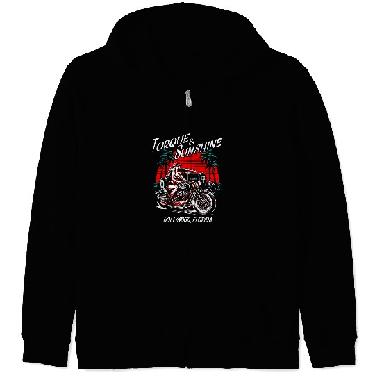 Hollywood Florida Motorcycle Hotrod vintages Design Zip Hoodies