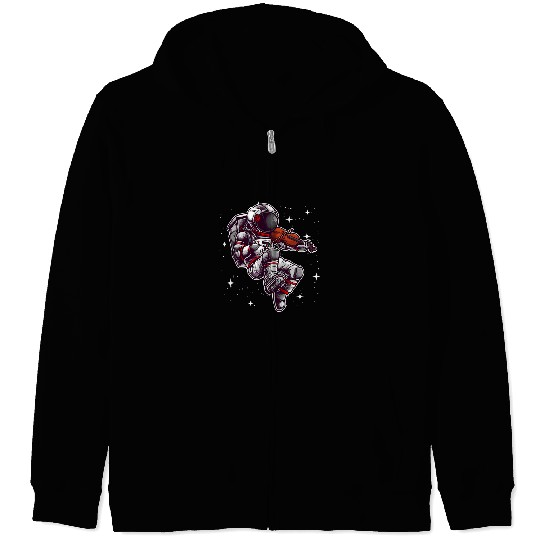 Funny Violin Astronauts Cool Violin Player Astronaut For Men Women Viola Music Lover Zip Hoodies