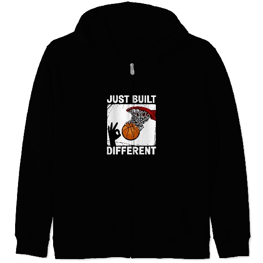 Sport Basketball Im Just Built Different 3 point hand sign Zip Hoodies
