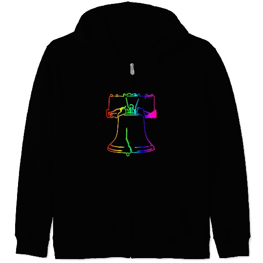 Rainbow Liberty Bell Zip Hoodies