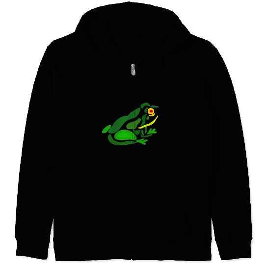 Funky Frog Abstract Art Zip Hoodies