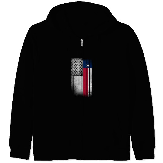 USA Vintage Texas State Flag Zip Hoodies