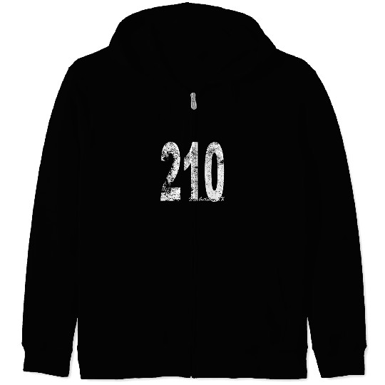 Vintage San Antonio Area Code 210 Zip Hoodies