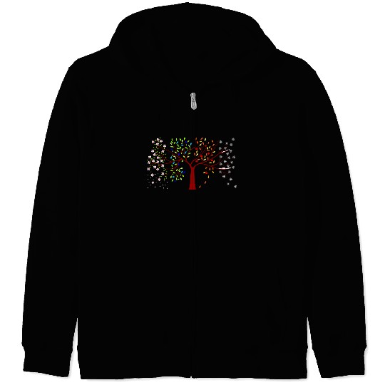 four seasons tree Zip Hoodies