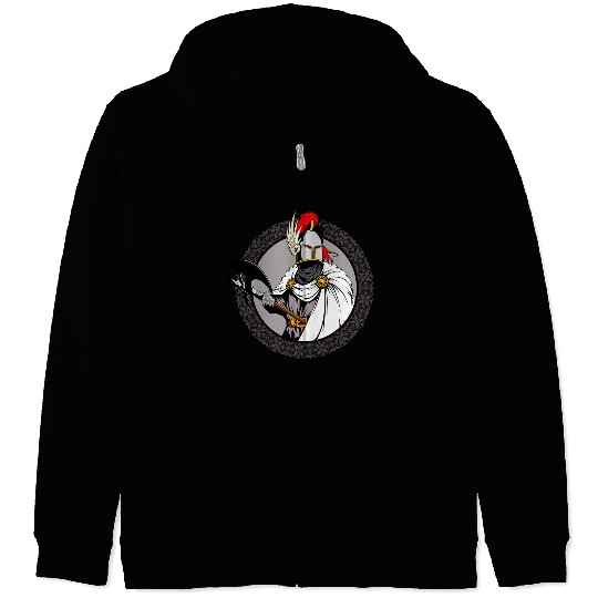 ancient warrior Sparta ax helmet raincoat pattern Zip Hoodies