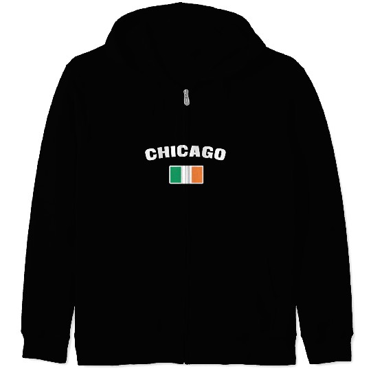 Saint Patrick's Day Chicago Irish Flag Zip Hoodies