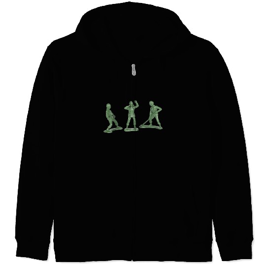 3 GREEN ARMY MEN Zip Hoodies
