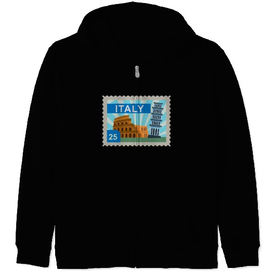 italy post stamp Zip Hoodies