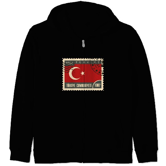 turkey post stamp Zip Hoodies