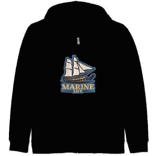 marine life logo Zip Hoodies