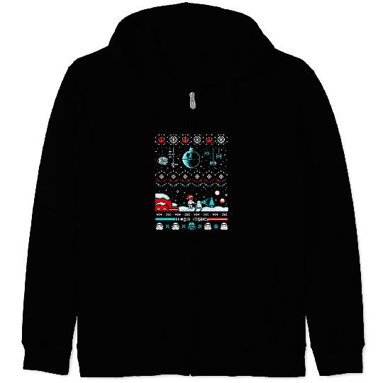 Star Wars ugly Christmas sweater Zip Hoodies