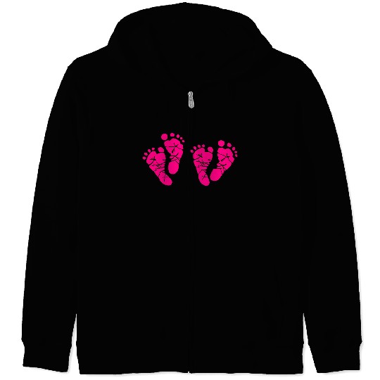 Twin Baby Feet - Pregnancy - Maternity - Mom to be Zip Hoodies