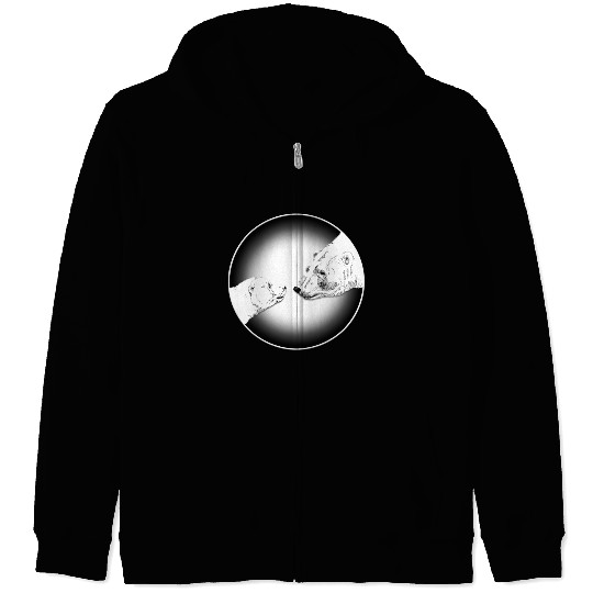 Polar Bears Mother & Cub Zip Hoodies