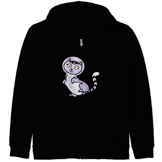 Space cat Zip Hoodies