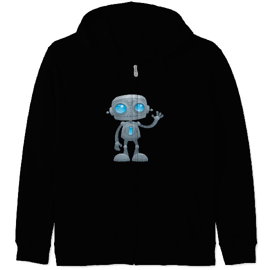 Waving Robot Zip Hoodies