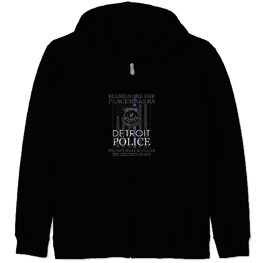 Detroit Police Support Saint Michael Police Officer Prayer Zip Hoodies