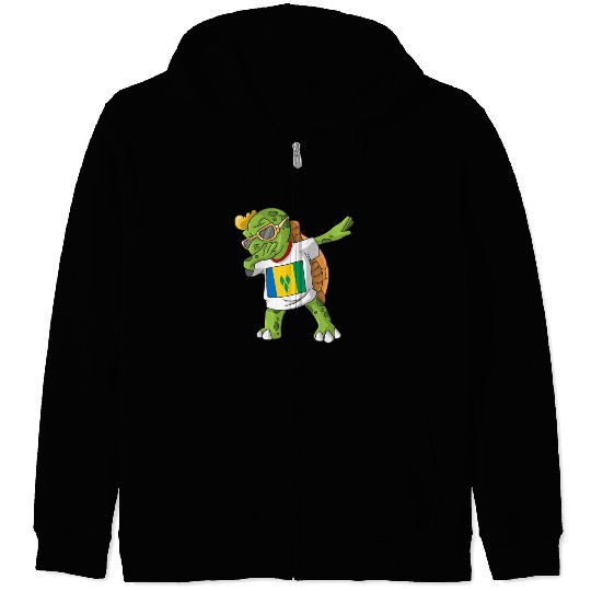 Saint Vincent and the Grenadines Dabbing Turtle Zip Hoodies