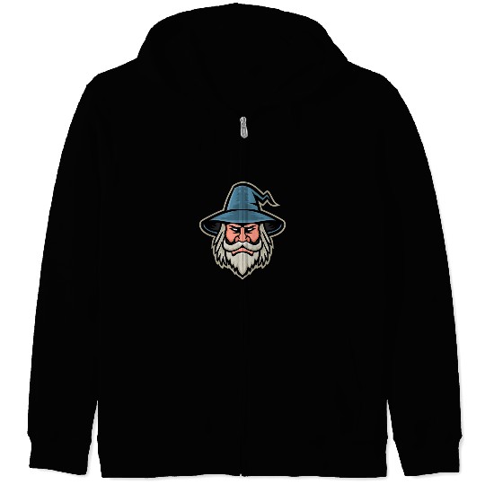Wizard Head Mascot Zip Hoodies