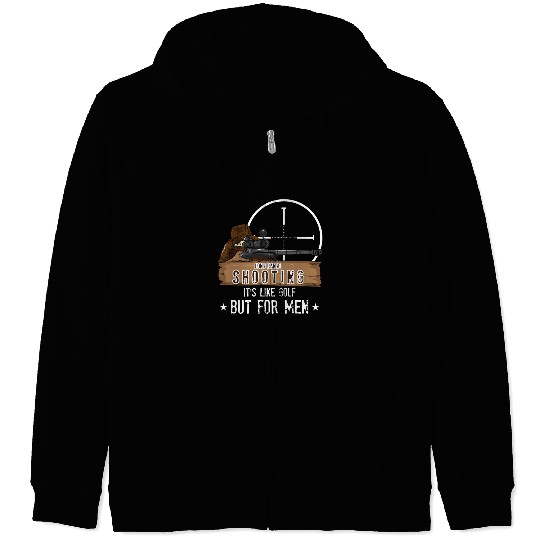 Long Range Shooting Gun Hunter Zip Hoodies