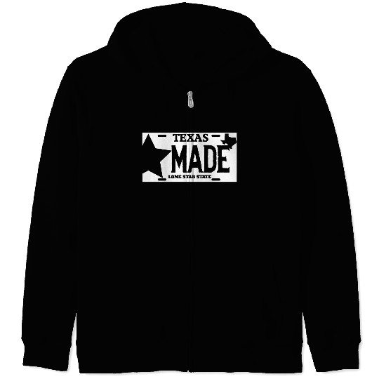 Texas - texas made lone star license plate Zip Hoodies