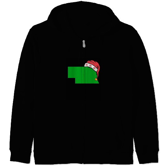 Nebraska Christmas Cute Christmas Gift Green US State Zip Hoodies