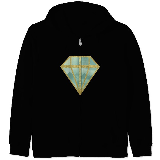 Golden Indie Diamond shape Mountain Zip Hoodies