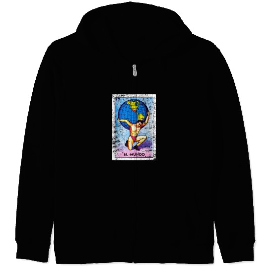 El Mundo Mexican Loteria Bingo Card Zip Hoodies