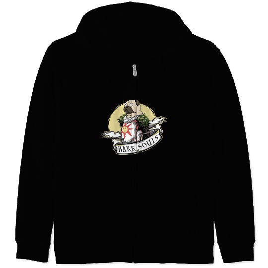 Bark Souls Zip Hoodies - Pug Solaire - Dark Souls