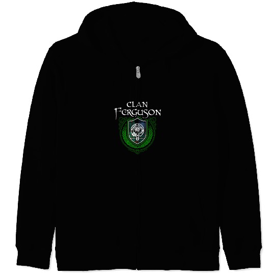 Ferguson Surname Scottish Clan Tartan Crest Badge Zip Hoodies