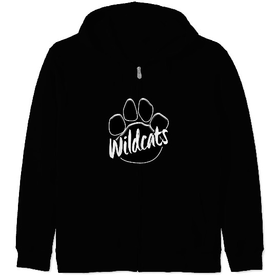 Wildcats Paw Print Mascot School Pride Zip Hoodies