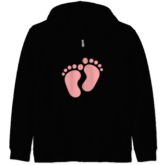 Baby Feet Pastel Pink Pregnancy Maternity Zip Hoodies